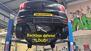 Polo 18 GTI 6C backbox delete LOUD [upl. by Kalil361]