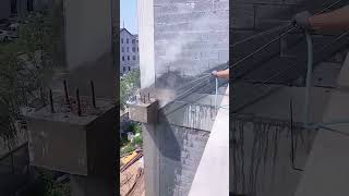 Cutting process of reinforced concrete with a wire saw [upl. by Yltnerb]