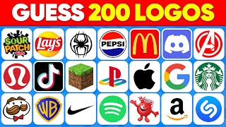 Guess the Logo in 3 Seconds  200 Famous Logos  Logo Quiz 2024 [upl. by Aroon354]