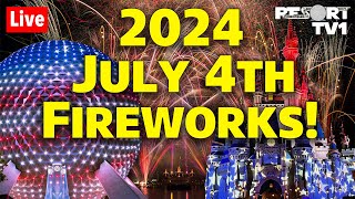 🔴Live July 4th Fireworks at Walt Disney World 2024  Multiple Shows  Live Stream [upl. by Aket379]