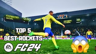 FIFA 24  Top 5 best rockets long shot goal  Messi Ronaldo Mbappe Neymar amp Carlos viral [upl. by Edson]