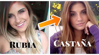 ¿CÓMO IR DE CABELLO RUBIO A CASTAÑO EN UN SOLO PASO Cambio de look 💕⎟From Blonde to Brunette [upl. by Stine]