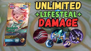 Top Global Melissa New Unlimited Lifesteal Damage Build [upl. by Anilasor66]