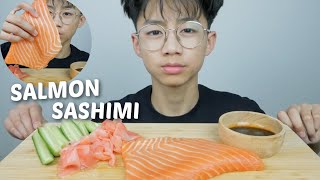 WHOLE Salmon Sashimi NO Talking Mukbang  NE Lets Eat [upl. by Massie]