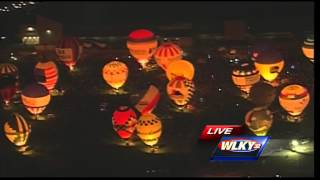 WLKY NewsChopper aerials US Bank Kentucky Derby Festival Great Balloon Glow [upl. by Brandi]