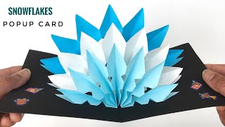 Snowflakes Popup Card Unique Design for Christmas 🎄  DIY Tutorial by Paper Folds  961 [upl. by Lorene]