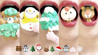 asmr WINTER CHRISTMAS MERINGUE COOKIES 크리스마스 머랭쿠키 먹방 MUKBANG eating sounds [upl. by Ehtylb165]