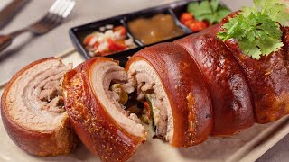 How to make Filipino Lechon at home Philippines Roasted Pork Belly in an oven [upl. by Ailegra414]