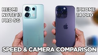 Redmi Note 13 Pro 5G vs iPhone 14 Pro SPEED TEST amp CAMERA Comparison  Zeibiz [upl. by Hayouqes]