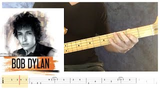 quotLay Lady Layquot  Bob Dylan  bass tab amp cover  FRANKS BASS COVERS [upl. by Keyte]