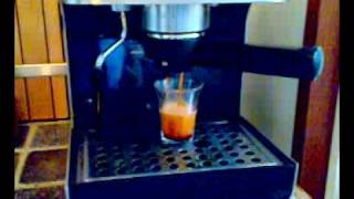 Espresso shot from Saeco non pressurized portafilter [upl. by Coulombe652]