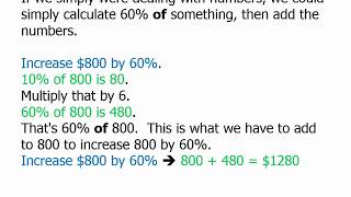 Percents and Ratios Percent Increases [upl. by Yeroc575]