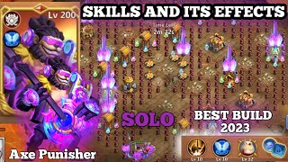 Axe Punisher Castle Clash Best Build 2023  SKILL AND EFFECTS [upl. by Brade]