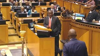 Cyril Ramaphosa Mocking Mmusi Maimane In Parliament [upl. by Enyallij]