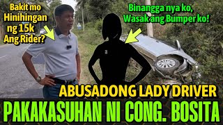 GRABE ABUSADONG LADY DRIVER GINIPIT ANG SERVICE CREW RIDER  PAKAKASUHAN NI CONG BOSITA [upl. by Thedrick158]