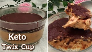 Chocolaty amp Crunchy KETO TWIX BARS In a Bowl  How To Make Keto Twix Cup  Guilt Free [upl. by Goraud]