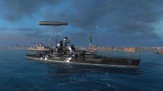 Black Bayern limited german battleship gameplay  World of Warships Blitz [upl. by Annoyt]