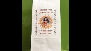 How to make custom color gift bags Moana Gift Bag with MS Word [upl. by Rosemaria344]