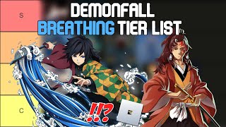 Demonfall Breathing Tier List  Roblox Tier Lists [upl. by Asyral]