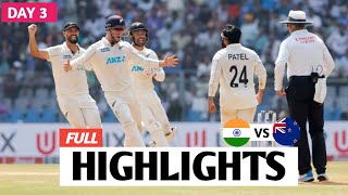 India vs New Zealand 3rd Test Match DAY 3 Highlights  IND vs NZ Test Highlights [upl. by Corder]