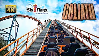 October 2024 Goliath Roller Coaster On Ride 4K POV Six Flags Magic Mountain [upl. by Aicak153]