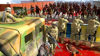 Can 100 Soldiers Hold CITY DEFENSE vs Endless ZOMBIE INVASION in NEW Battle Simulator Mod [upl. by Imekawulo]