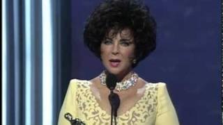 Elizabeth Taylor receiving the Jean Hersholt Humanitarian Award [upl. by Aiuqenehs]