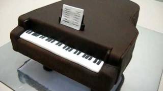 Grand Piano Fondant Cake [upl. by Ynnal]