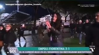 EmpoliFiorentina l’inviata viene molestata in diretta tv il conduttore «Non te la prendere» [upl. by Seta]