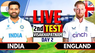 India vs England 2nd Test Day 2  India vs England Live Match  IND vs ENG Live Score amp Commentary [upl. by Aicat549]