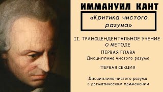 Кант КРИТИКА ЧИСТОГО РАЗУМА  Трансцендентальное учение о методе  Дисциплина чистого разума [upl. by Ursa]