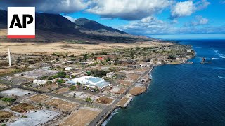 Drone video shows progress thats been made in Hawaii wildfire burn zone [upl. by Odlanyar414]