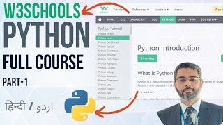 W3Schools Python Full Course in HindiUrdu  W3Schools Python Tutorial  Python for Beginners P1 [upl. by Ezirtaeb265]