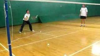 Incredible badminton smash defense versus Knight Trainer [upl. by Marilin]