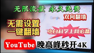 无需VPN也能一键翻墙！无需复杂设置！小白电脑科学上网必备！永久免费，无限流量！YouTube视频晚高峰实测8Kq秒开轻松跑满百兆宽带！数据加密！隐藏真实IP地址！免费解锁流媒体奈飞，chatgpt [upl. by Marelda]