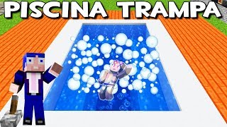 PISCINA TRAMPA EN MINECRAFT🏊PISCINA TROLL 3 CON TUTORIAL Y TROLLEO [upl. by Hukill]