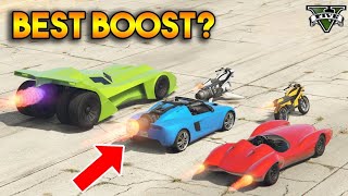 GTA 5 ONLINE  WHICH HAS STRONGEST BOOST OPPRESSOR MK II VIGILANTE SCRAMJET ETC [upl. by Anerak205]