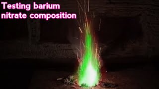 Testing barium nitrate composition  Pyrotechnics [upl. by Berkshire]