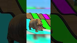 6 Giant Elephant Gorilla Buffalo Hippopotamus Tiger Wild Animals Crossing Fountain 2024 shorts [upl. by Ike]