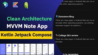 Create Clean Architecture Note App MVVM  CRUD  Jetpack Compose  Android Studio Tutorial [upl. by Newby]