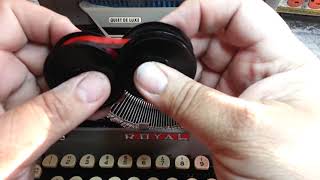 Royal Typewriter Ribbon Change Replace Install Quiet Deluxe Tutorial Demo [upl. by Alexio]