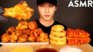 ASMR CHICKEN WINGS ONION RINGS amp FRIES MUKBANG No Talking EATING SOUNDS  Zach Choi ASMR [upl. by Redfield]