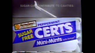 1991 Certs MiniMints quotTwo mints in onequot TV Commercial [upl. by Ahsinnek]