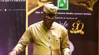 16th Wole Soyinka Centre Media Lecture Series in honour of Wole Soyinka 90 [upl. by Nileek]