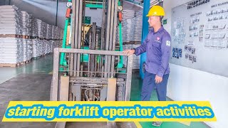 Starting forklift operator activities [upl. by Eddi]