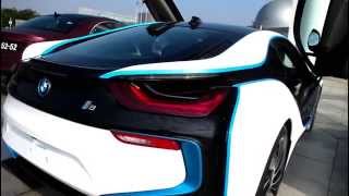 Chameleon sprayfilm BMW I8 Spray film for vehicle Matt metal white  blue [upl. by Oirromed812]