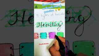 5 heading design ideas part 1 like  share and subscribe shreyaKumarixw7hz [upl. by Osterhus]