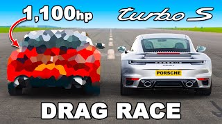 Porsche 911 Turbo S v 1100hp Supercar Killer DRAG RACE [upl. by Ayeki185]