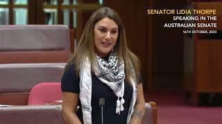 Senator Lidia Thorpe speaks in support of Palestine in the Australian Senate [upl. by Anirbac]