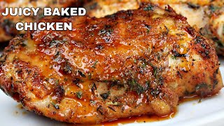 Youll Never Bake Chicken Thighs Any Other Way  Juicy OVEN Baked Chicken [upl. by Novj]